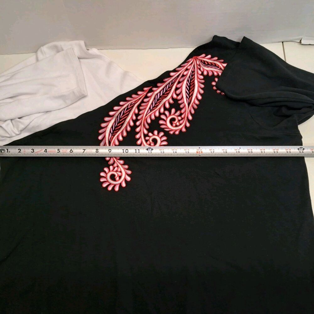 Bob Mackie Wearable Art Women's XL Embroidery Color Block Tunic - Picture 5 of 7